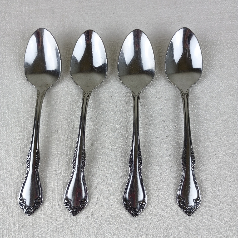Oneida Mansfield Amadeus Wm A Rogers Deluxe Stainless Flatware Set 4 Teaspoons